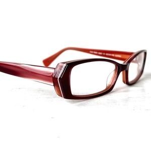 Skinny Acetate Morgenthal Frederics Eyeglasses Vintage Rectangular Cherry Cola
